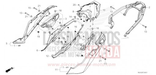 COUVERCLE LATERAL/PORTE-BAGAGE ARRIERE (2) CRF1100A4R de 2024